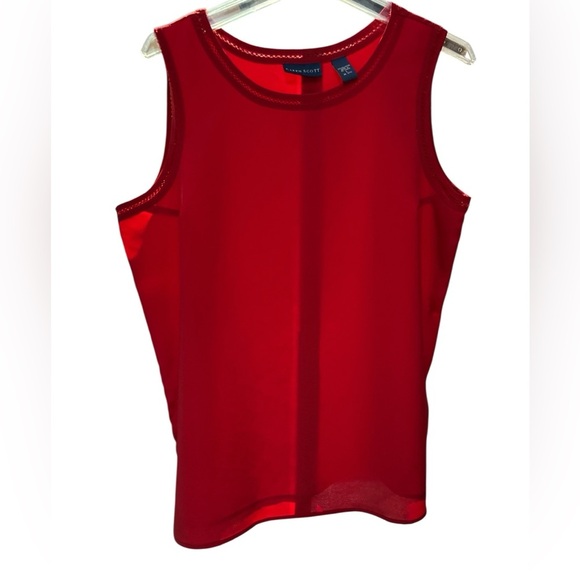 Karen Scott Red Short Sleeve Top NWOT - Picture 1 of 3